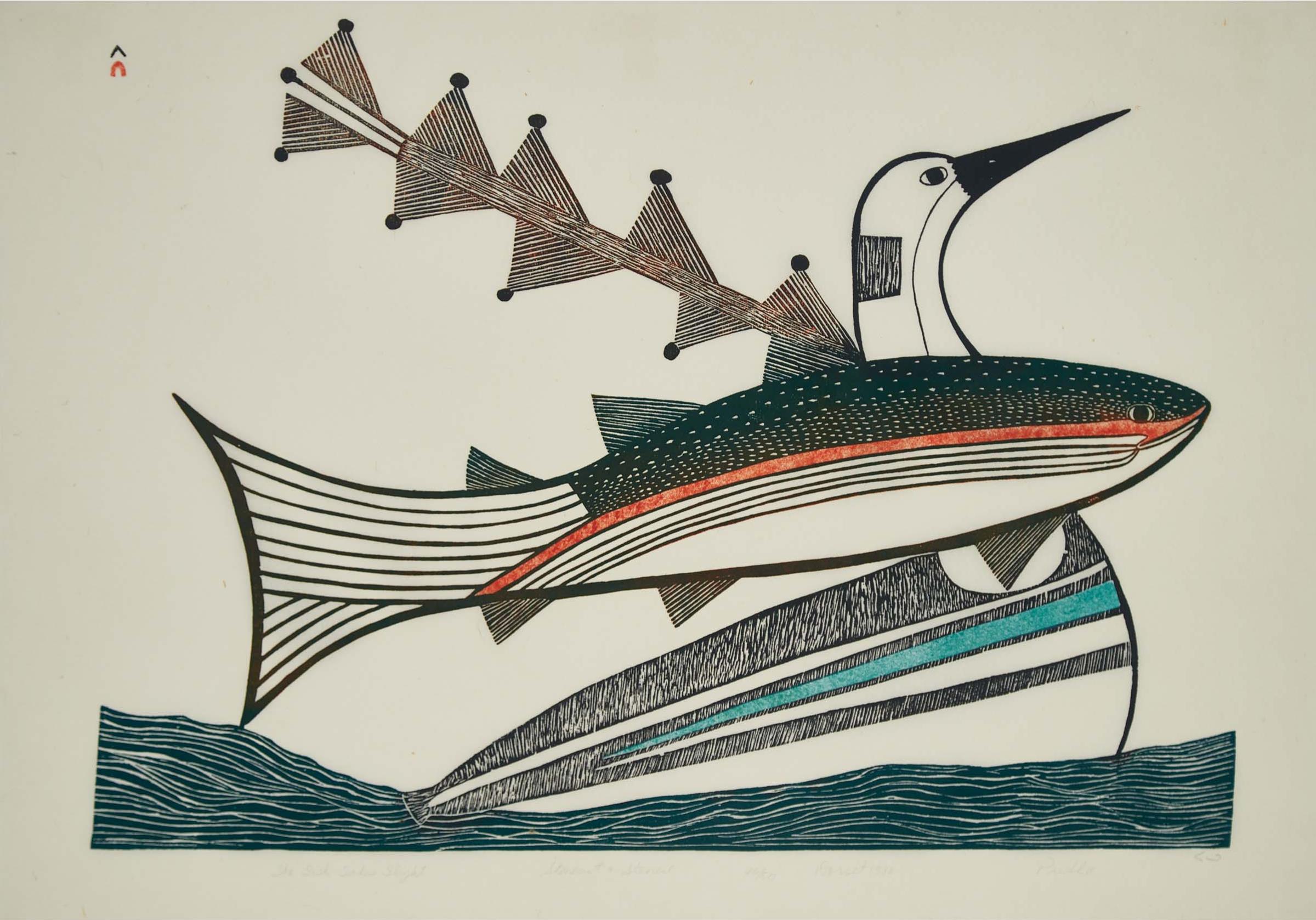 Pudlo Pudlat (1916-1992) - The Fish Takes Flight, 1983