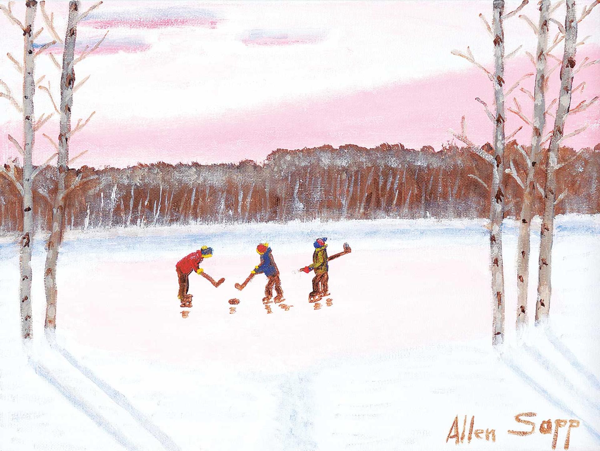 Allen Fredrick Sapp (1929-2015) - Untitled - Hockey at Sunset