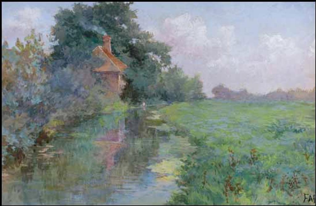 Frances Anne Beechey Hopkins (1838-1919) - Cottage by the River