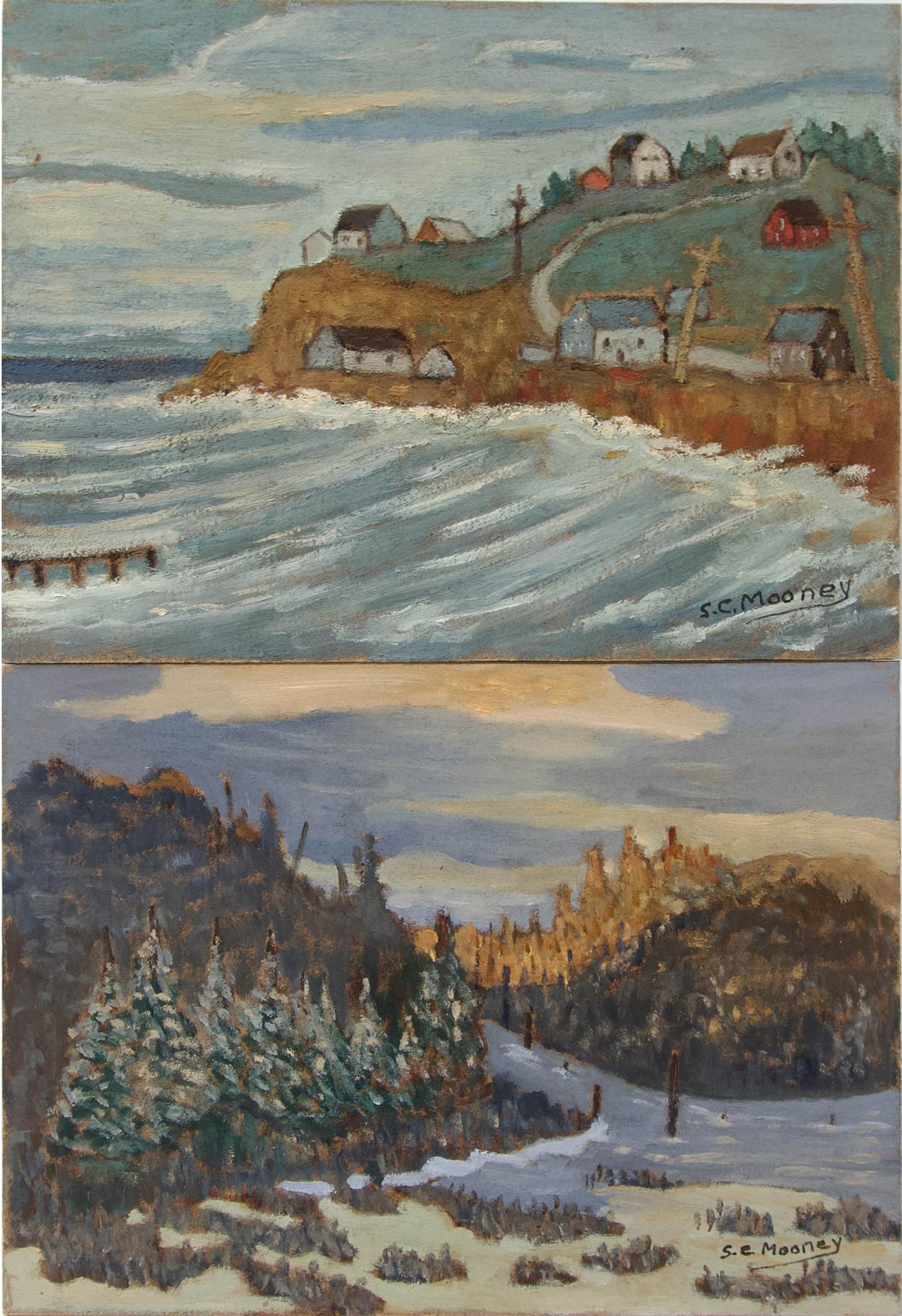 Sidney Charles Mooney (1927-1992) - Gaspé Que.; Winter Day