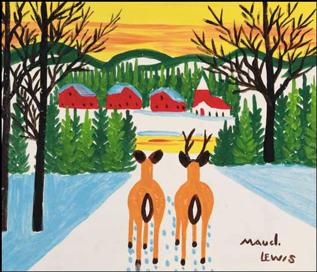 Maud Kathleen Lewis (1903-1970) - Deer in Winter