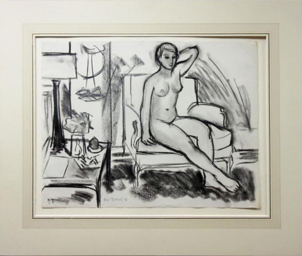 Rene Marcil (1917-1993) - Seated Nude In Interior