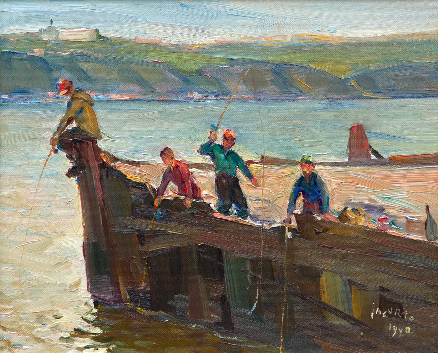 Francesco (Frank) Iacurto (1908-2001) - Pêche à l'éperlan, Québec, 1990