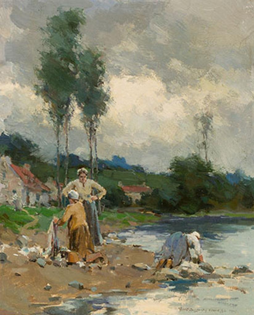 Farquhar Mcgillivray Strachan Stewart Knowles (1859-1932) - Washing at the Riverbank