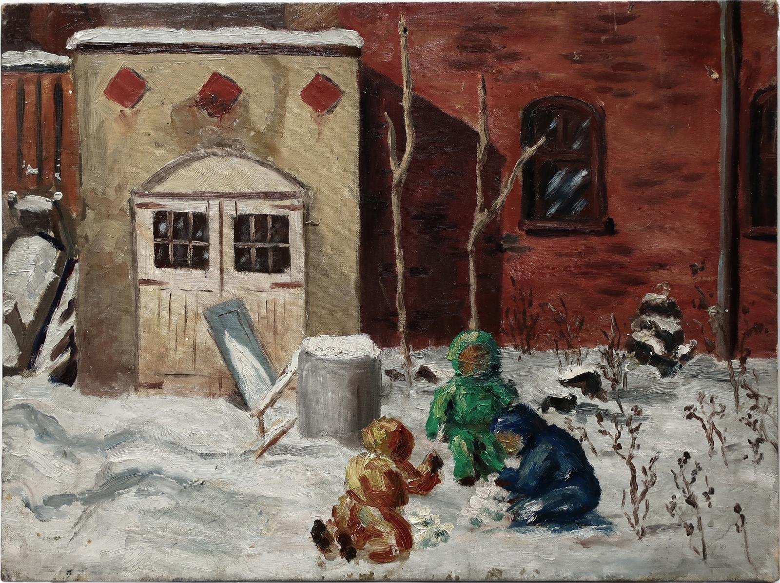 Arthur Lidstone (1903-1971) - Children Playing In The Snow