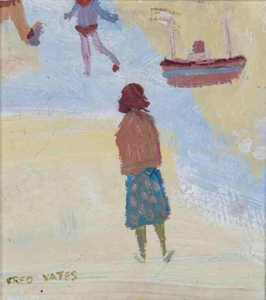 Fred Yates (1922-2008) - Untitled (Figure standing on a beach)