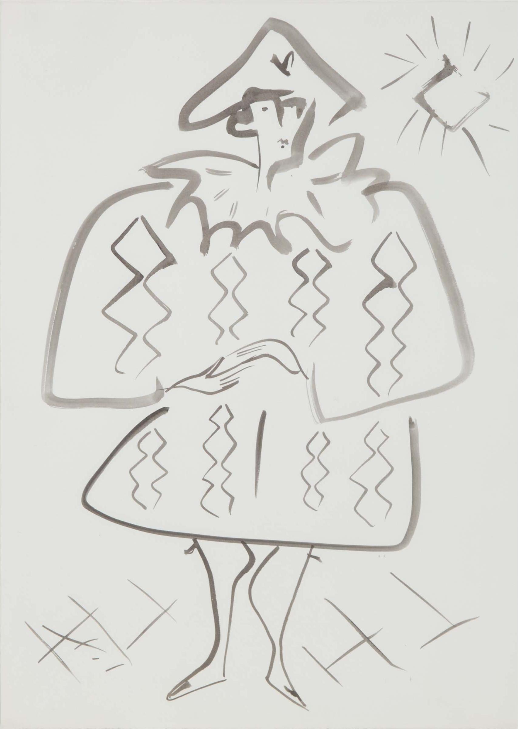 Brian Grimwood (1948) - Standing Harlequin With Clasped Hands