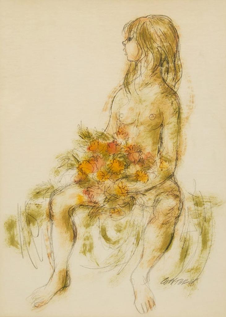 William Arthur Winter (1909-1996) - Semi-Nude with Flowers