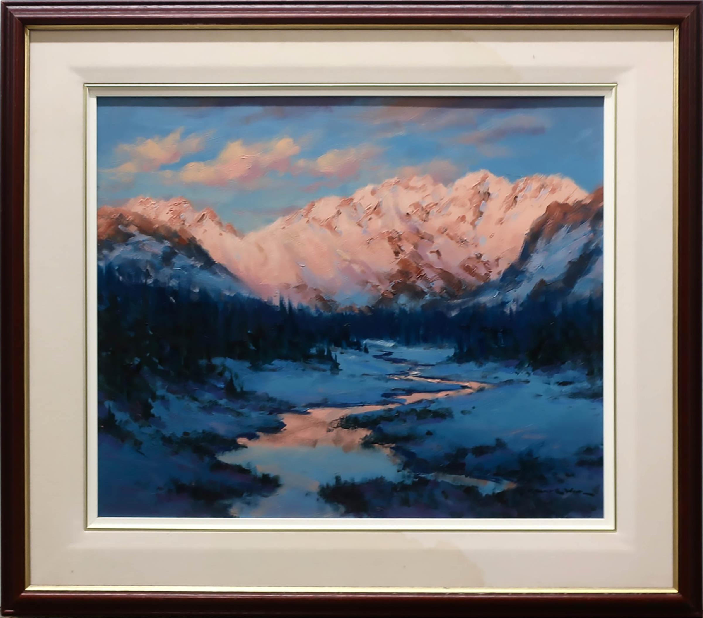 Robert Edward Wood (1919-1980) - Sunset Peaks (Near Lower Kananaskis Lake)