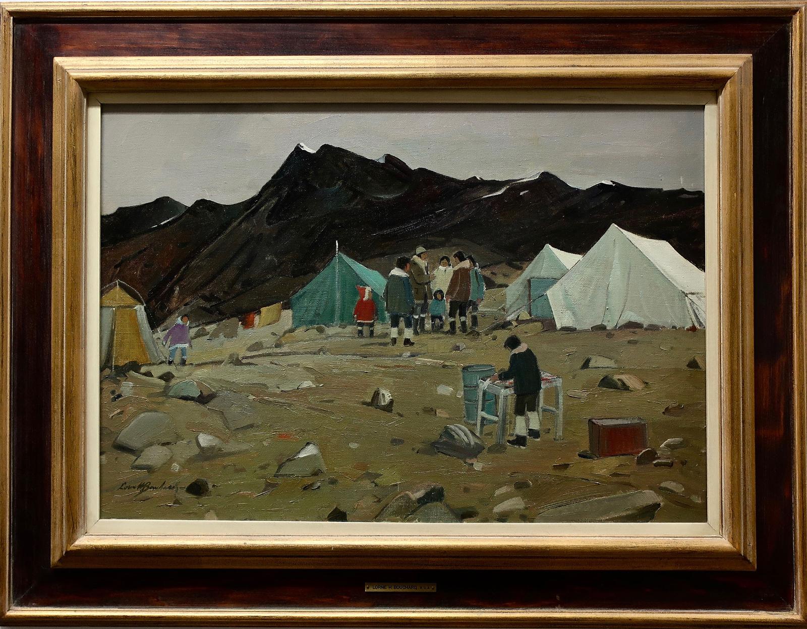 George Lorne Holland Bouchard (1913-1978) - Inuit Guide Camps - Clearwater Fiord, Baffin Island, N.W.T. (Approx. 60 Miles From Pangnirtung)
