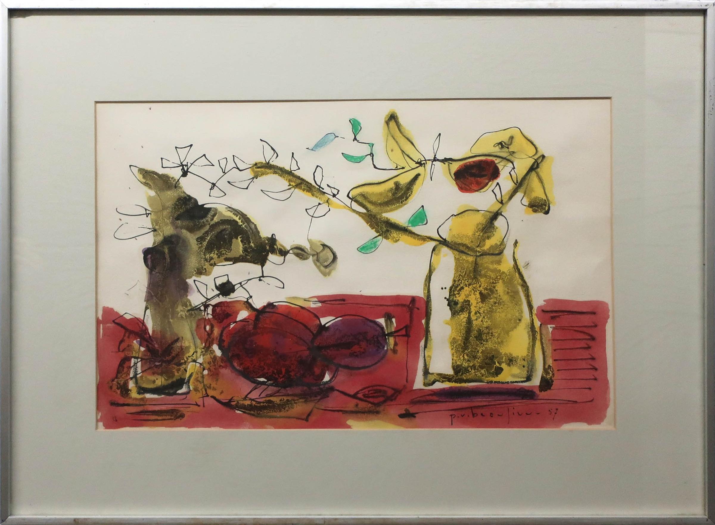 Paul Vanier Beaulieu (1910-1996) - Nature Morte Au Vase À Fleurs