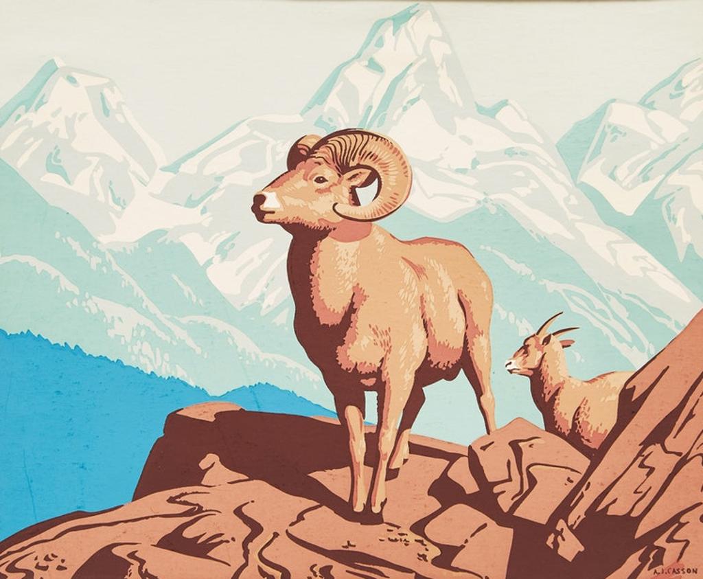 Alfred Joseph (A.J.) Casson (1898-1992) - Rocky Mountain Sheep