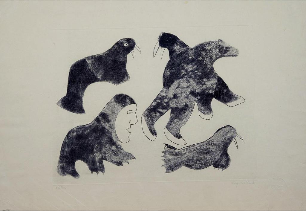 Egevadluq (Eegyvuldluk) Ragee (1920-1983) - Untitled (Spirit Animals)