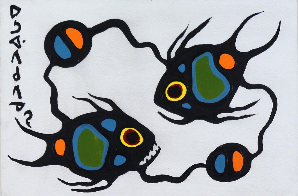 Norval H. Morrisseau (1931-2007) - Sacred Fish Share Water Stories Collection (1-6-+1); 1978