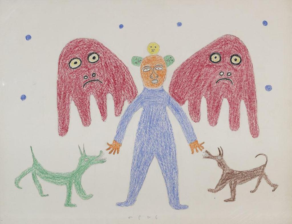Ningeeuga Oshuitoq (1918-1980) - Blue Spirit With Dogs