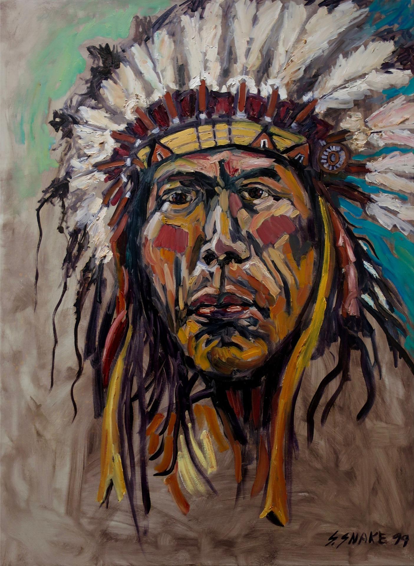 Stephen Snake (1967) - Untitled (Portrait Of A Chief)