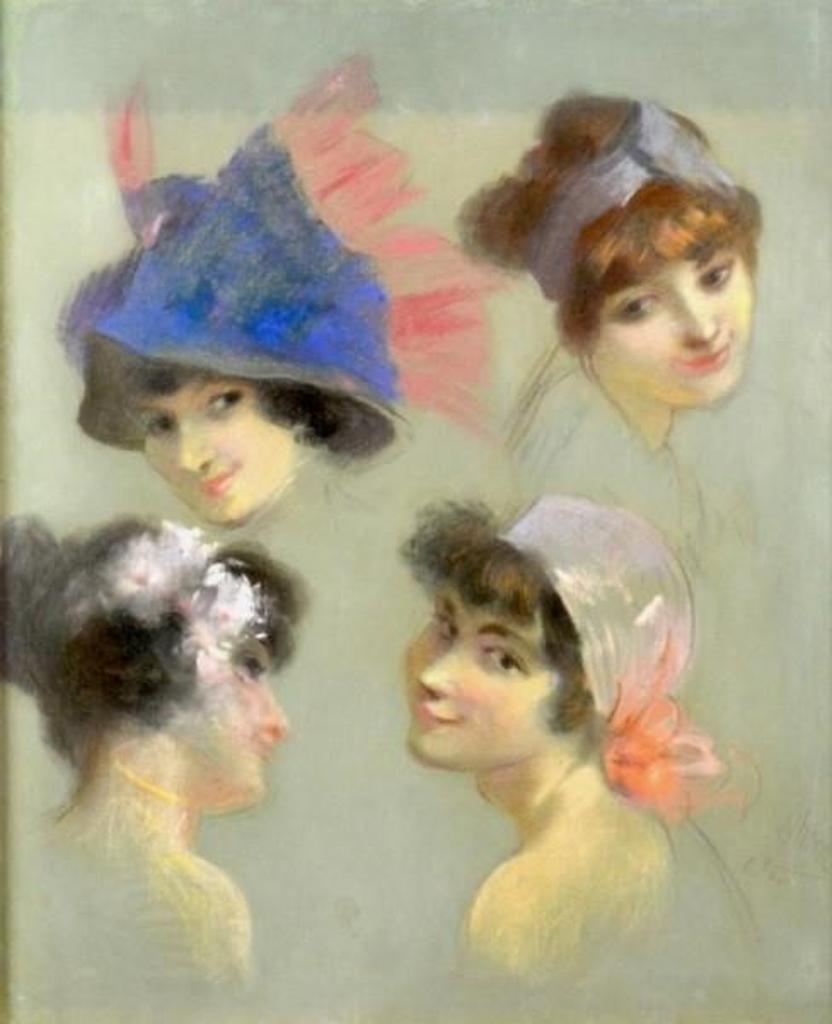 Jules Cheret (1836-1932) - Visage de Femmes