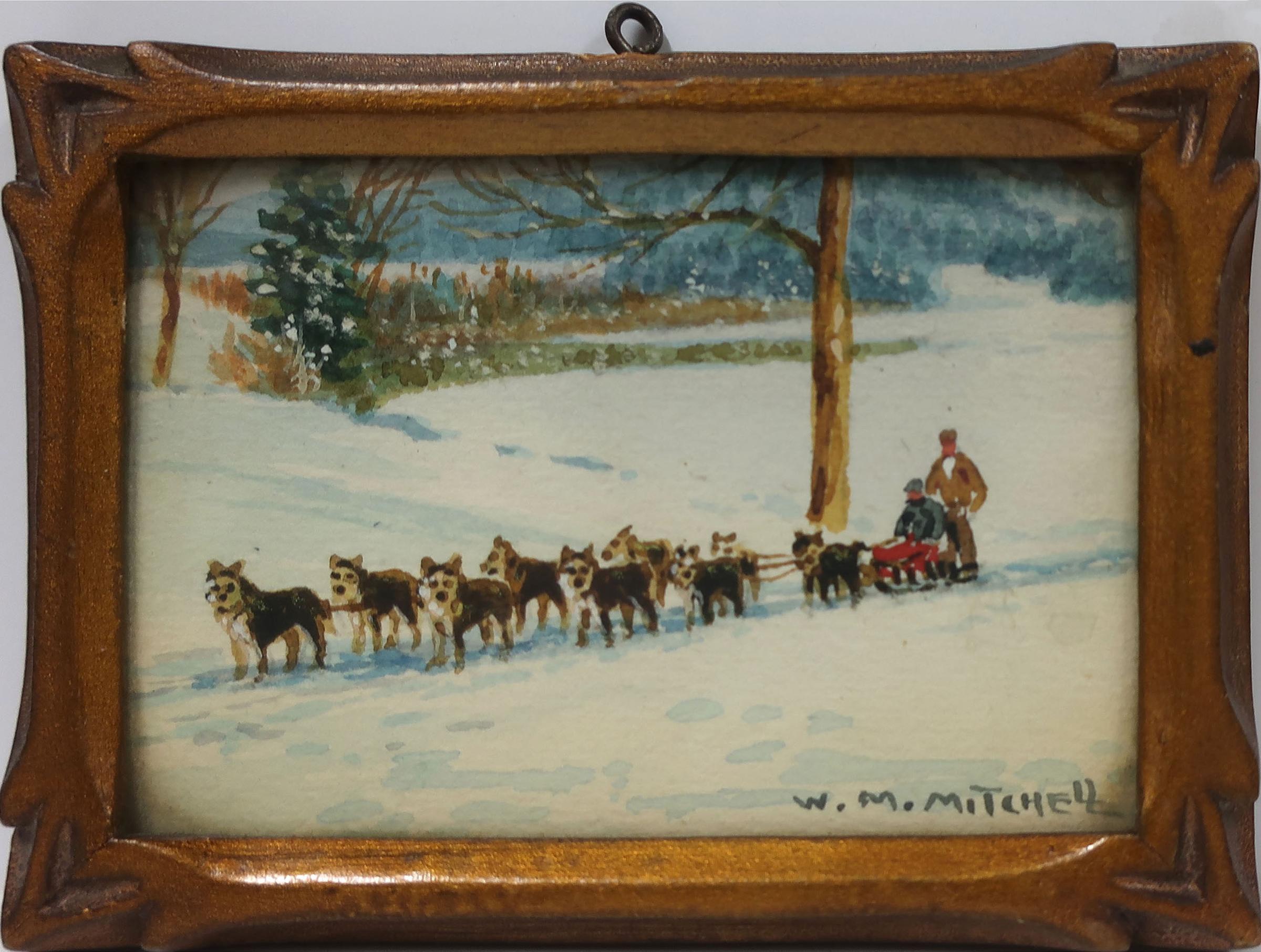 Willard Morse Mitchell (1879-1955) - A Guest At The Great Rocks Inn About To Start On A Ride With A Dog Team And Musher, St. Jovite, P.Q.