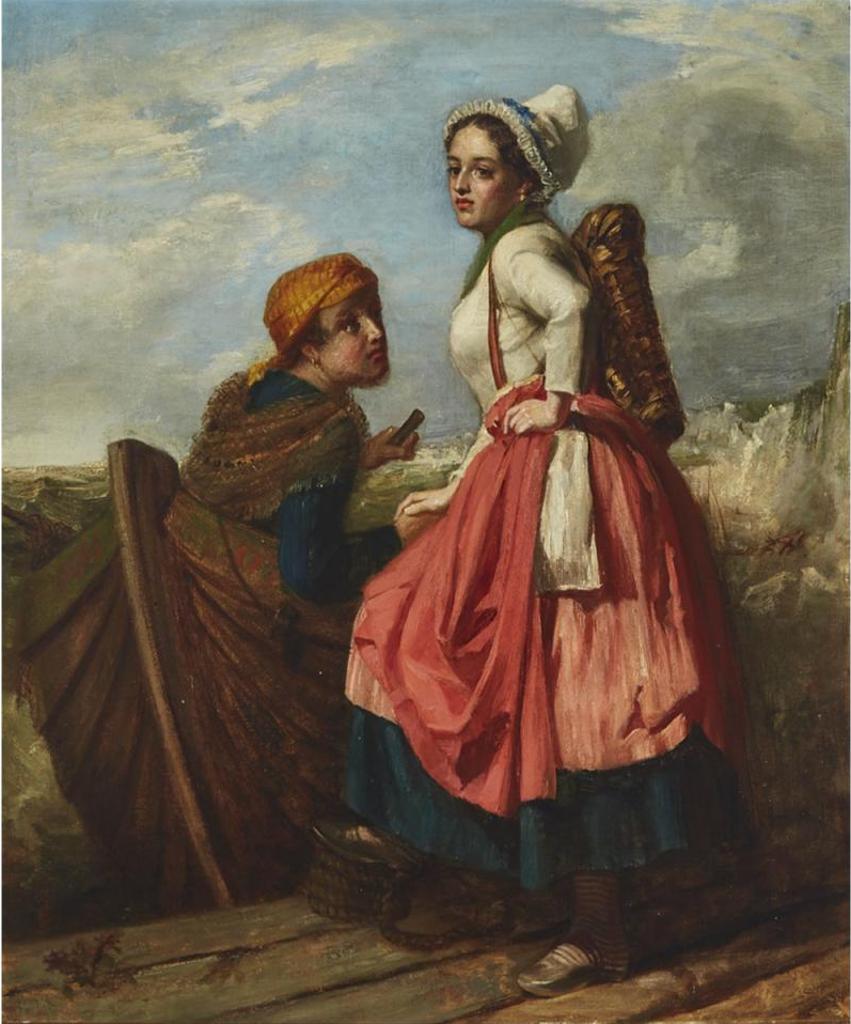 William Holyoake (1834-1894) - Gypsy With A Lady On The Coast, 1864