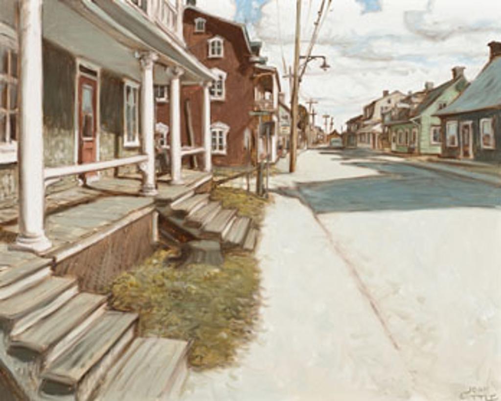 John Geoffrey Caruthers Little (1928-1984) - Une journée d'avril, Ste-Anne-de-la-Pérade, Québec (rue Ste-Anne, coin Madeleine de Verchères)