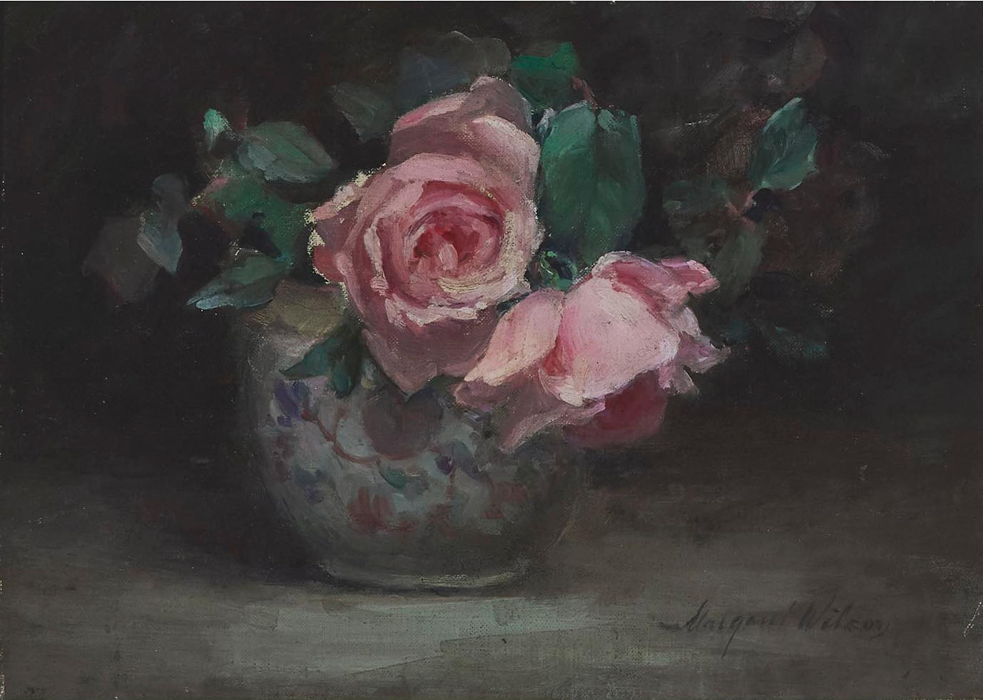 Margaret Elizabeth Wilson - Nature Morte (Pink Roses In A Vase)