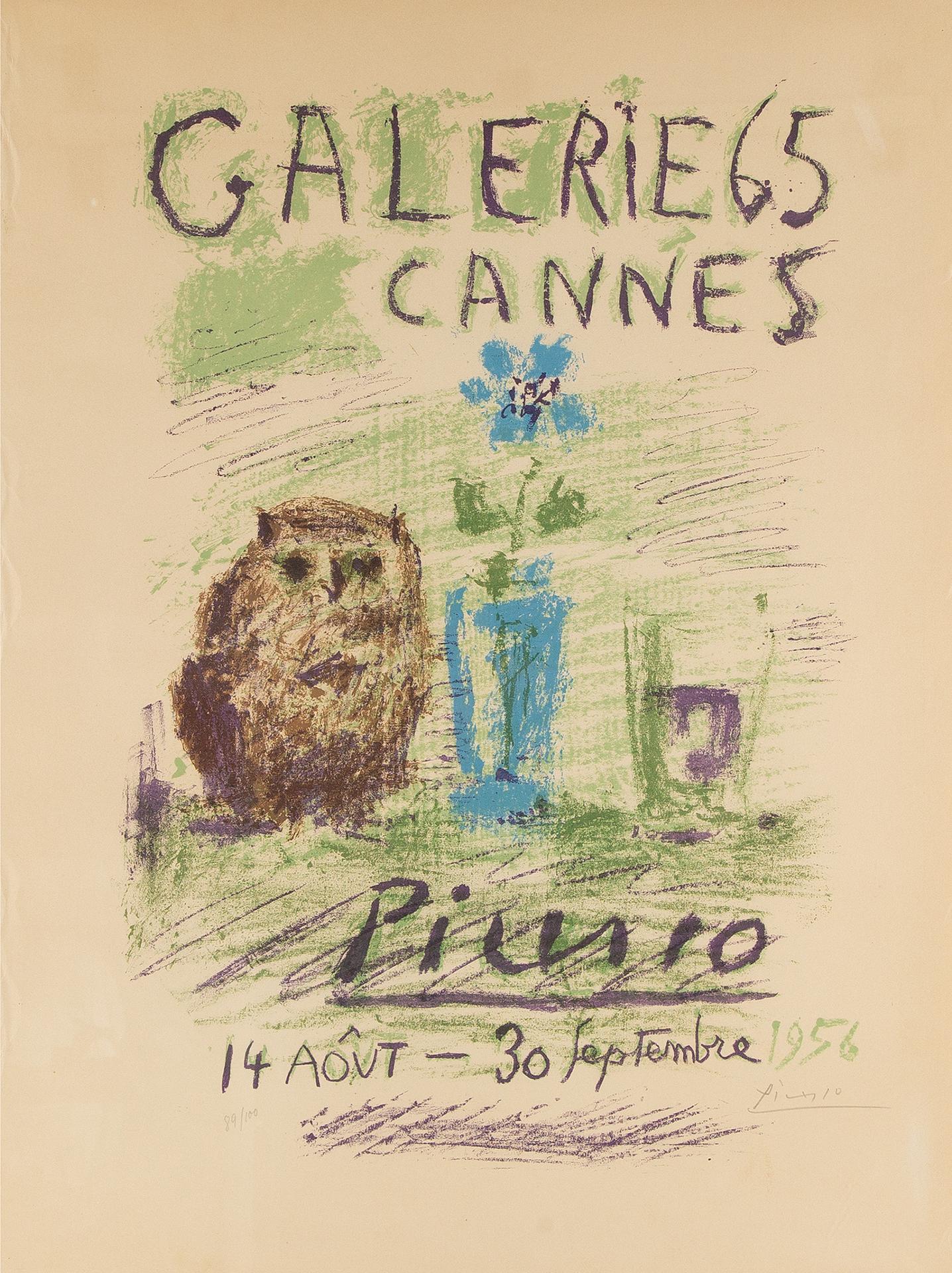 Pablo Ruiz Picasso (1881-1973) - HIBOU, VERRE ET FLEUR (GALERIE 65 CANNES), 1956 [B.1272, M. 282, C. 21]