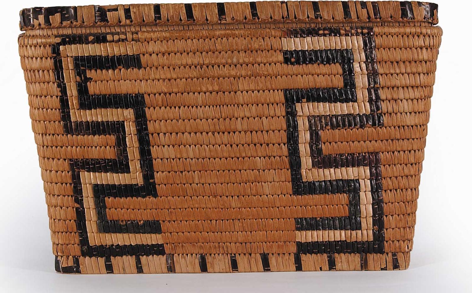 First Nations Basket School - Rectangular Four Tone Basket with Lid