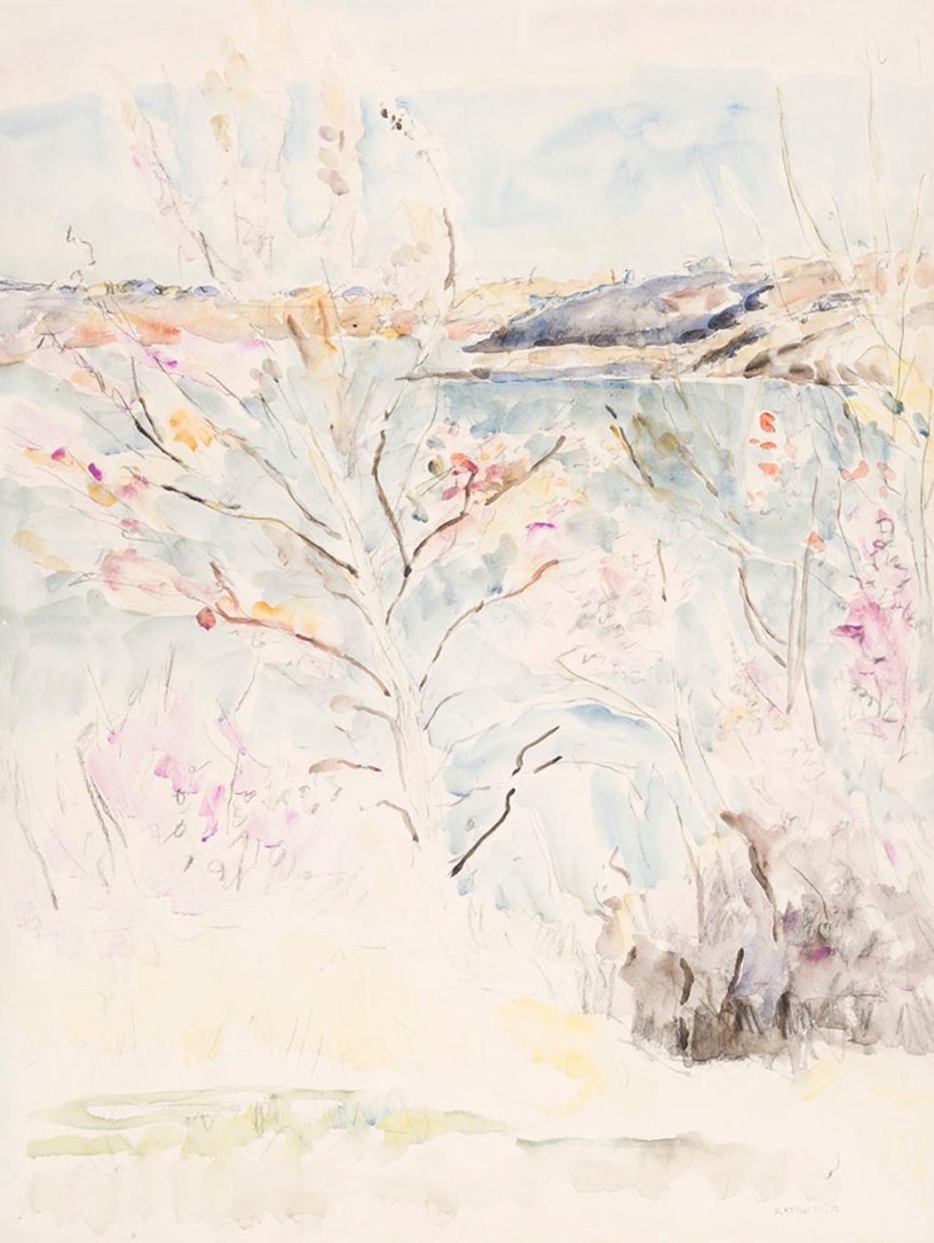 Dorothy Elsie Knowles (1927-2001) - Birch Tree on the Riverbank