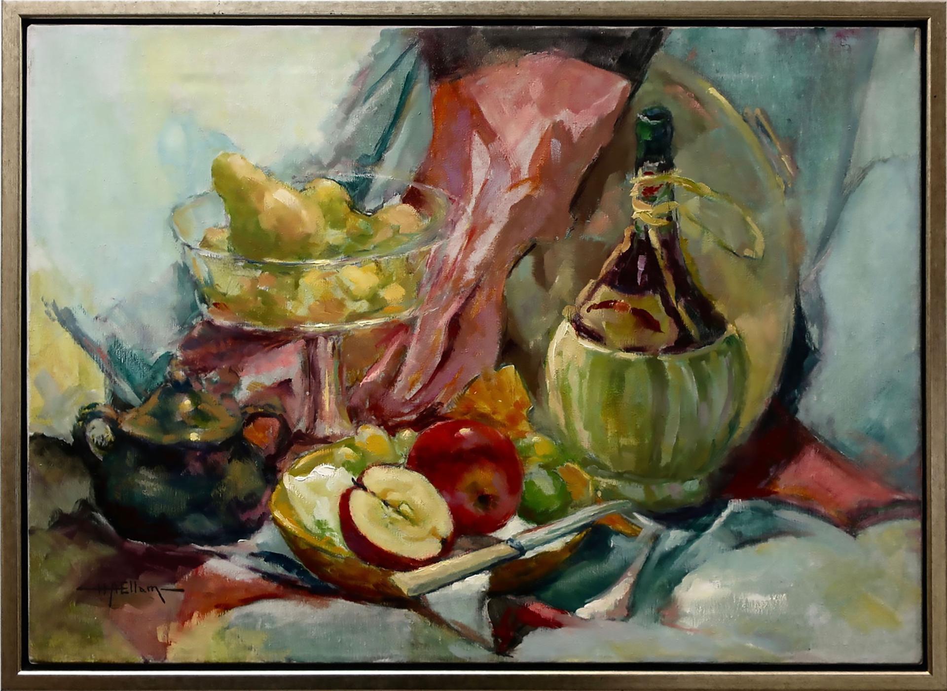 Horace Albert Ellam (1900-1986) - Still Life (Fruit, Bottle, Pot)