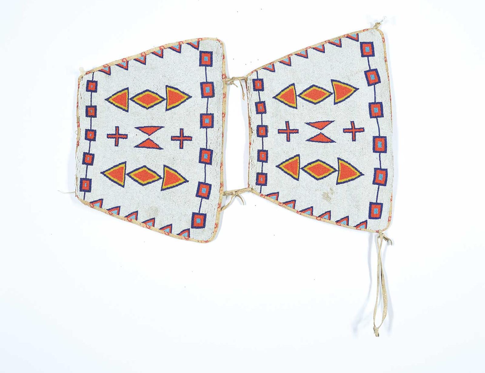 First Nations Basket School - White, Orange and Blue Beaded Pieces