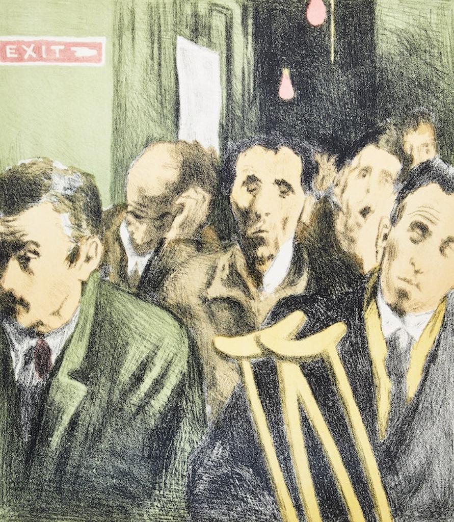 Raphael Soyer (1899-1987) - Crowd (Subway Entrance) (from Memories)