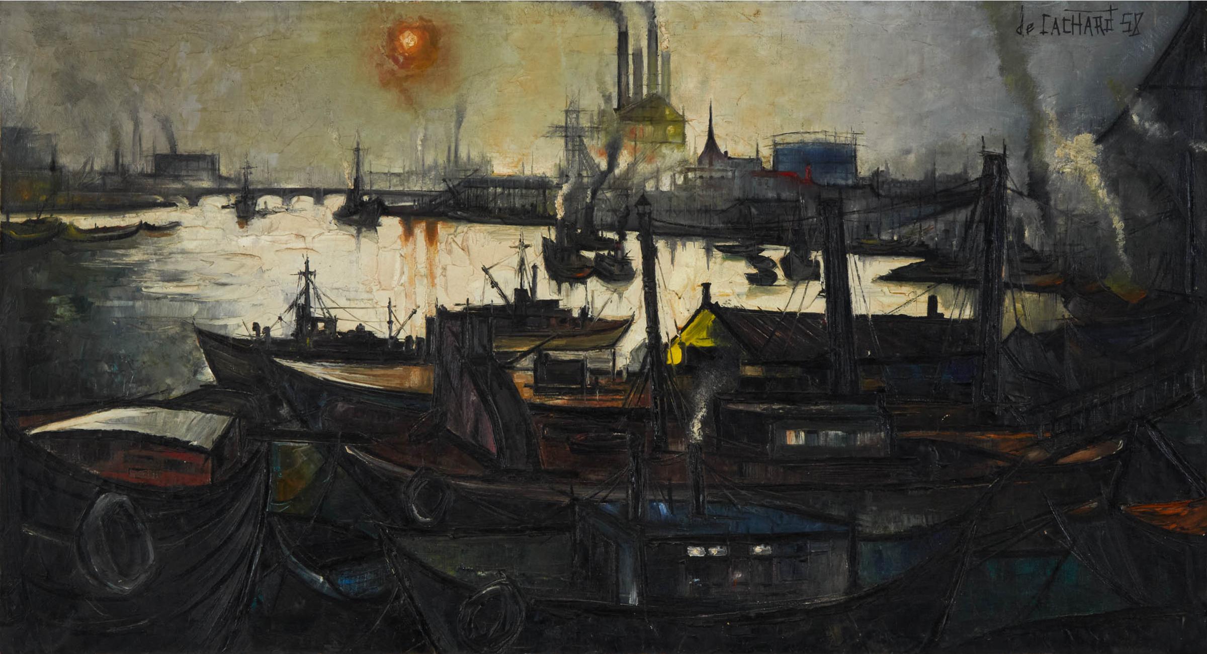 Regis de Bouvier de Cachard - Untitled (View From The Harbour), 1958