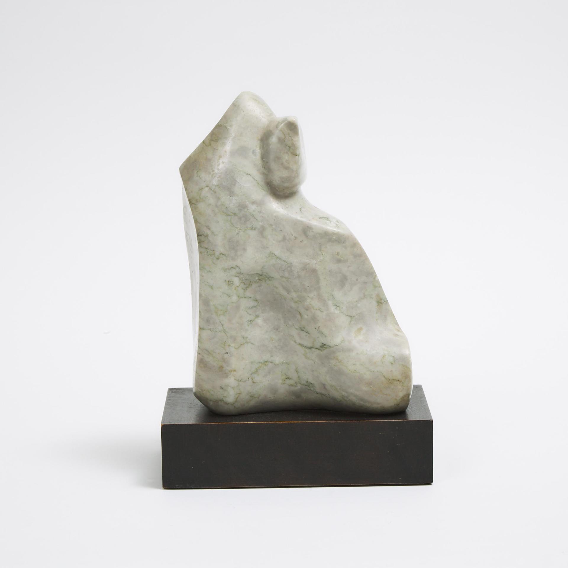 LEANING FORM #28, 1965 - marble on wooden base - made by Jack Beder in 1965