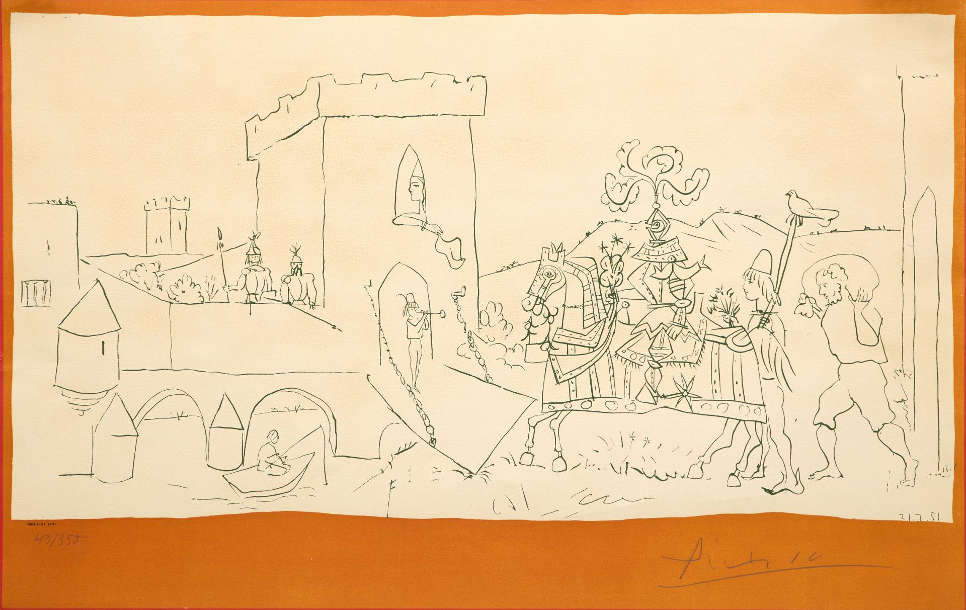 Pablo Ruiz Picasso (1881-1973) - L'arrivée du chevalier, 1951