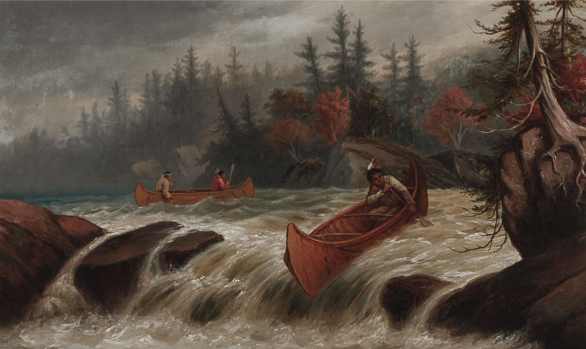 Frederick Arthur Verner (1836-1928) - Shooting The Rapids, Muskoka, 1873