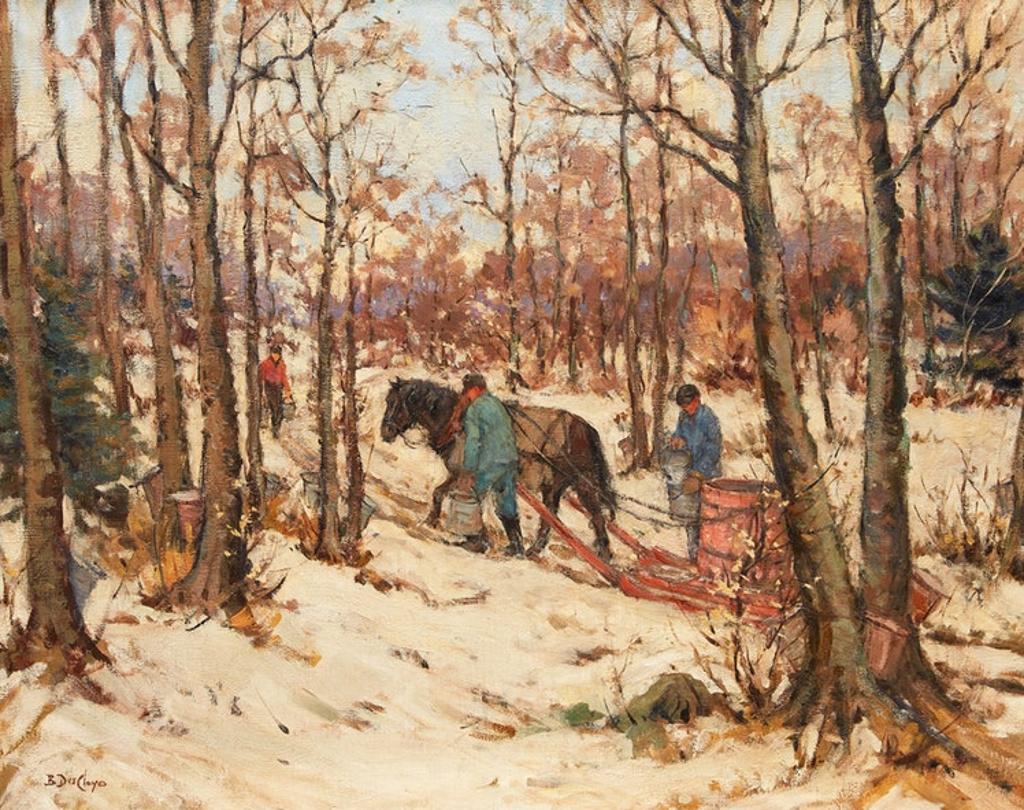 Berthe Des Clayes (1877-1968) - Collecting Sap in the Sugar Bush, Rougement