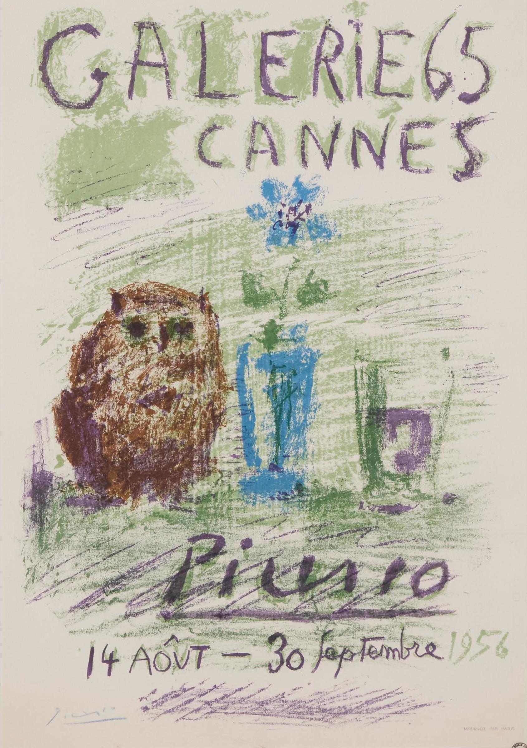 Pablo Ruiz Picasso (1881-1973) - HIBOU, VERRE ET FLEUR, 1956 [B. 1272; M. 282]