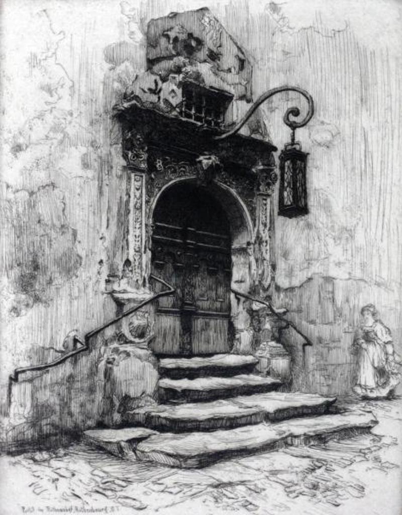 Franklin Milton Armington (1876-1941) - Portal In Rathaushof, Rothenbourg; 1909