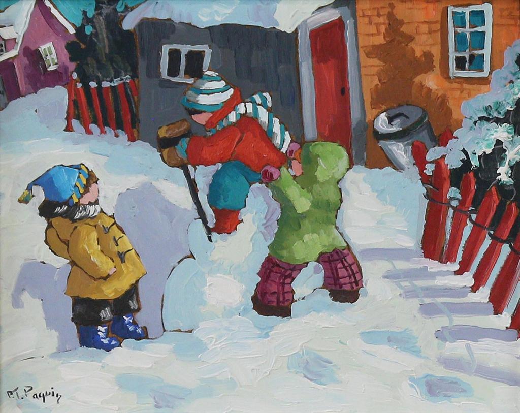 Pauline Thiboudeau Paquin (1952) - On Installe Le Balai Et Cest Fini (Finishing The Snow Man); 1985