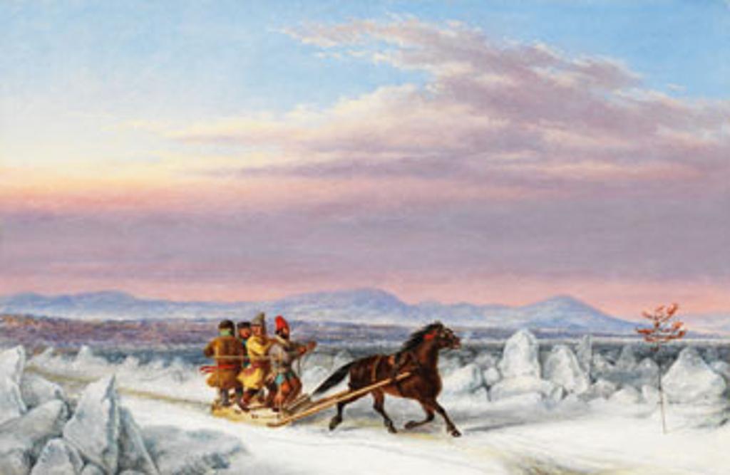 Cornelius David Krieghoff (1815-1872) - Habitants Crossing the Ice