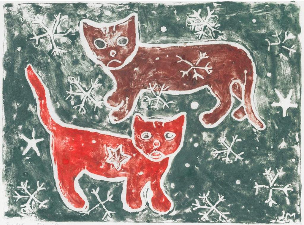 Janet Mitchell (1915-1998) - Two Cats