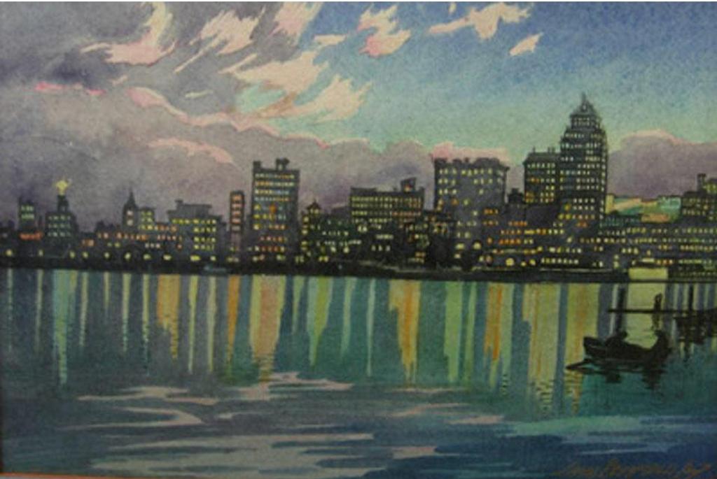 James Jerris Blomfield (1872-1951) - Long Lights Of Eveniing, Vancouver, B.C.