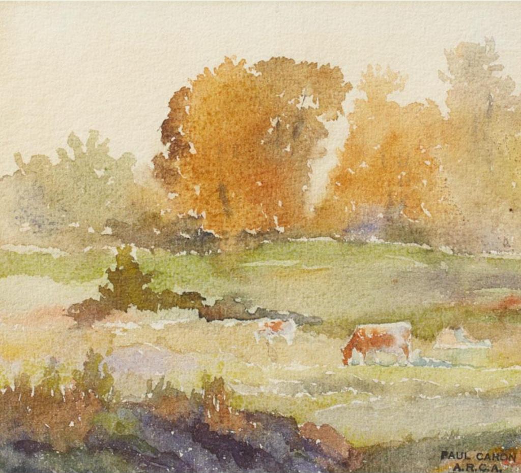 Paul Archibald Octave Caron (1874-1941) - Landscape With Cattle