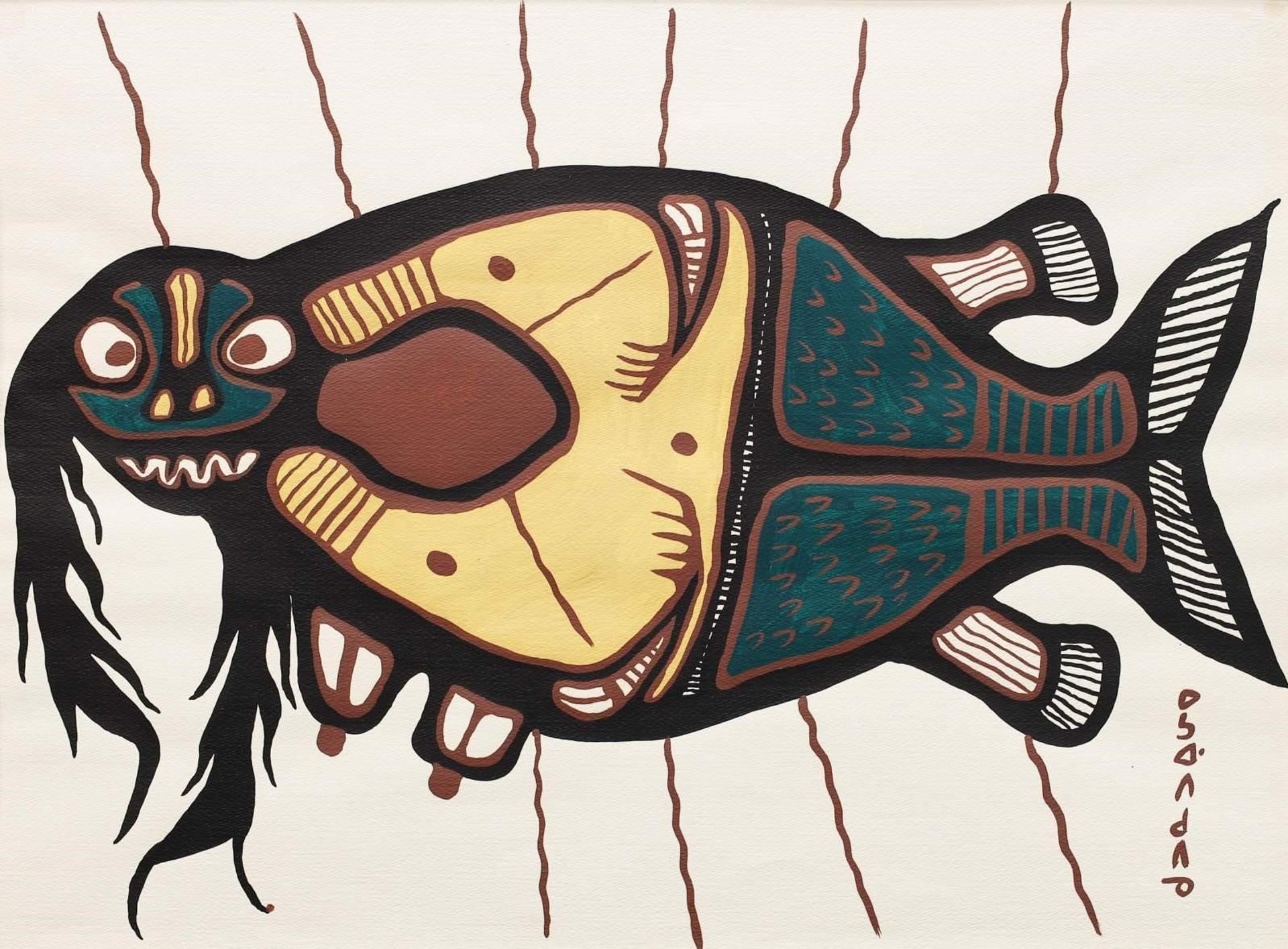 Norval H. Morrisseau (1931-2007) - Ancesstoress Of The Water Of The Worald (Sic); Ca 1965