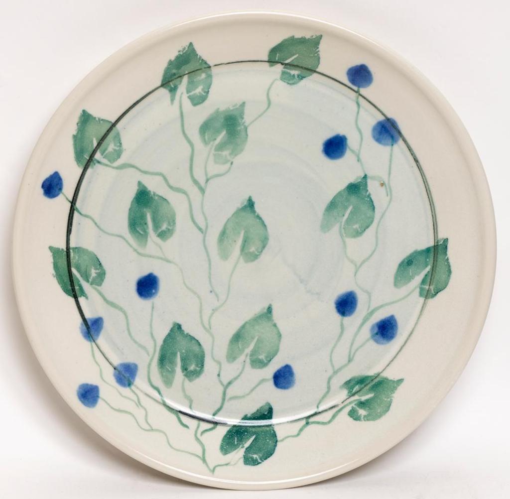 Zach Dietrich (1952) - Plate With Vine and Plum Motif
