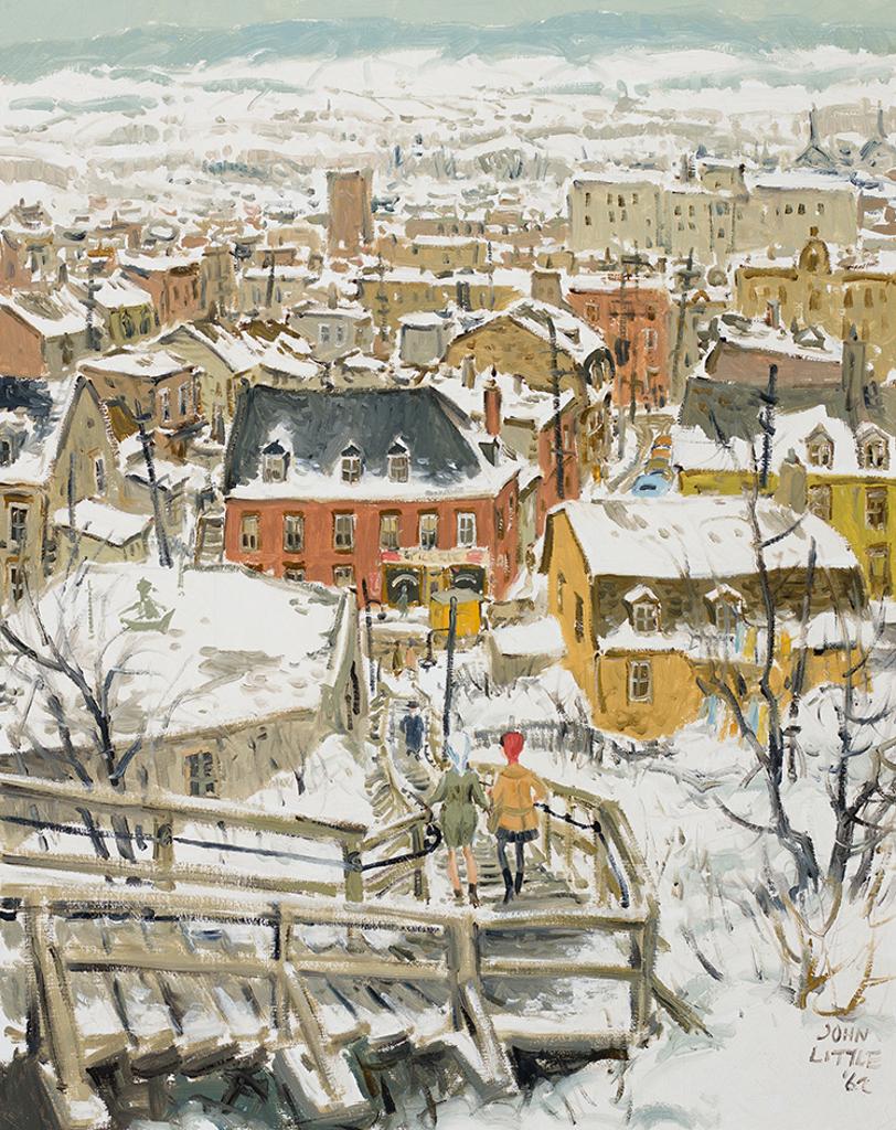 John Geoffrey Caruthers Little (1928-1984) - Les escaliers contre rue Lavigueur et rue Arago Est, Québec