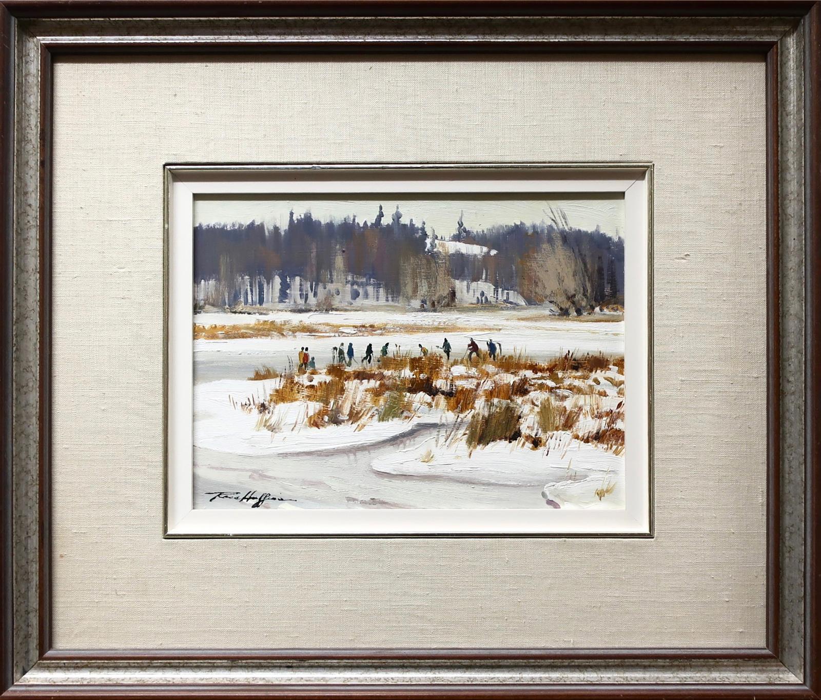 Ross Huggins (1916-1999) - 'pond Hockey' Rockport, Ontario (The 1000 Islands)