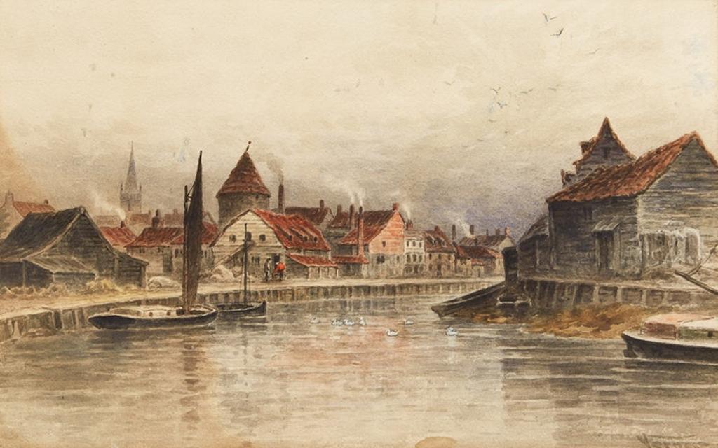 Frederick Arthur Verner (1836-1928) - European Canal Scene