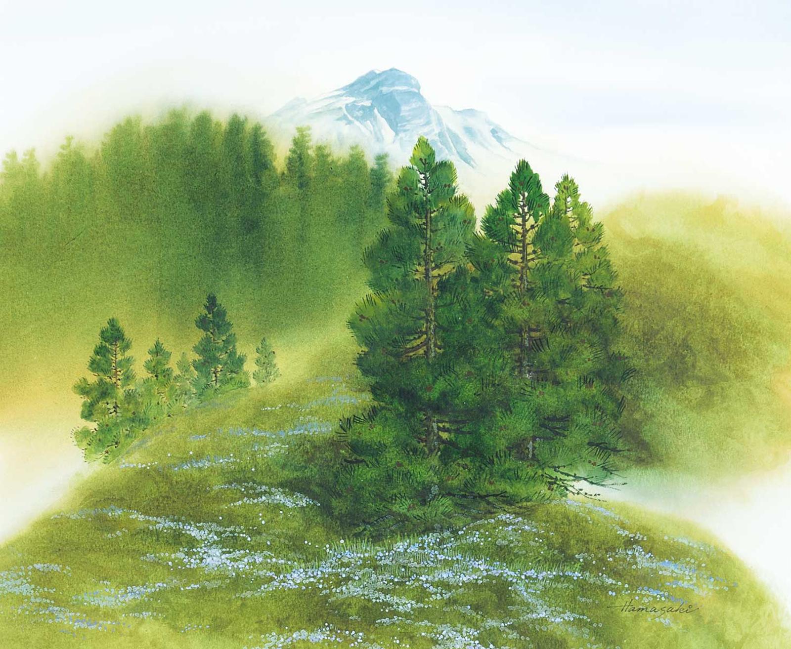 Kazuo Hamasaki (1925-2005) - Untitled - Mountain Amidst the Trees