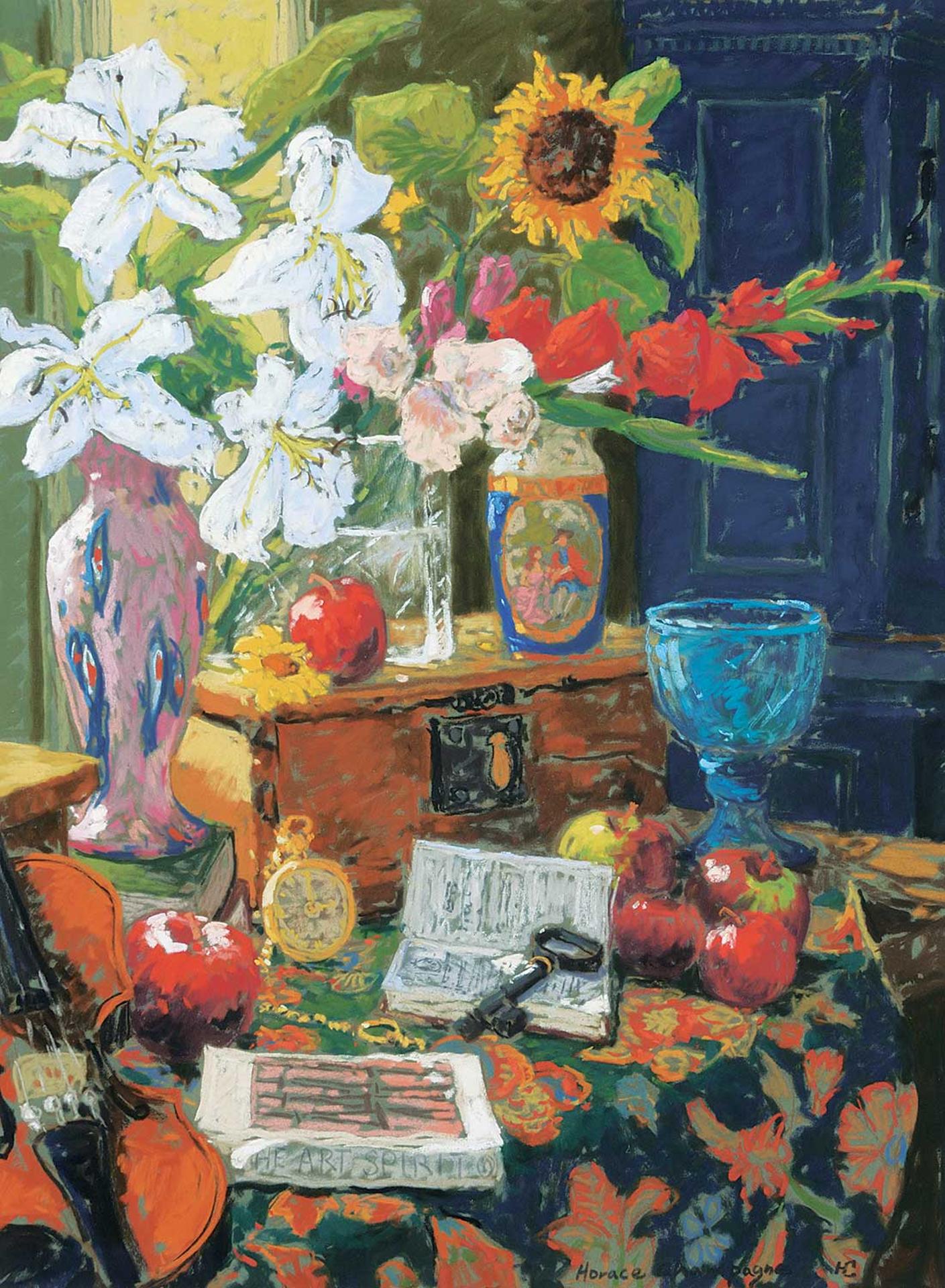 Horace Champagne (1937) - My Inspiration [The Art Spirit by Robert Henry] / A Still Life in My Studio - Ile d'Orleans, Quebec